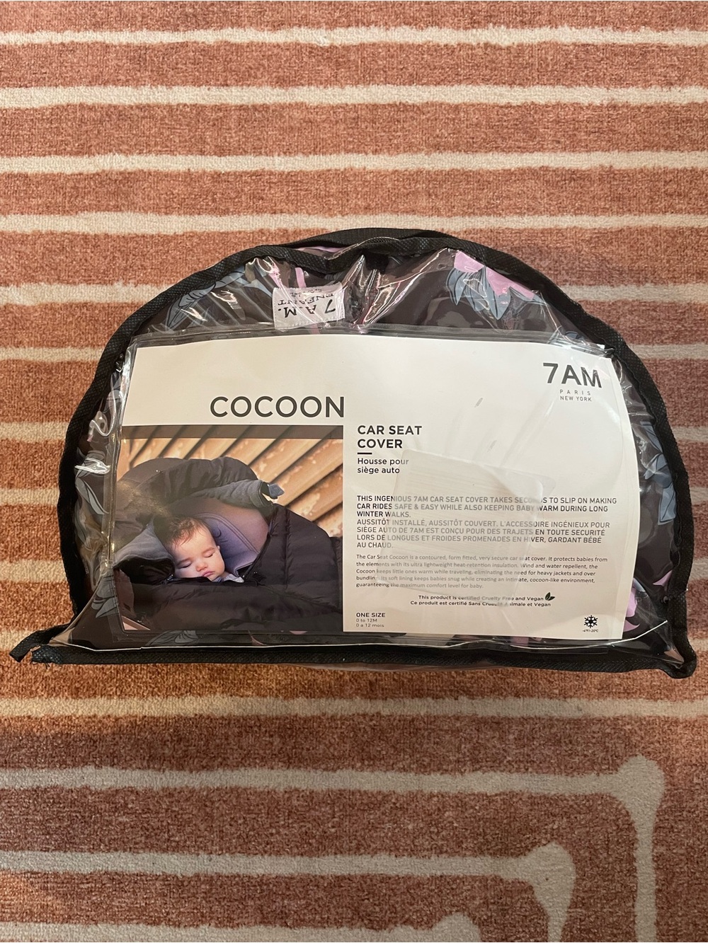 7 A.M. Enfant Cocoon Car Seat Cover — Print Nightingale/Plush - Picture 4 of 6